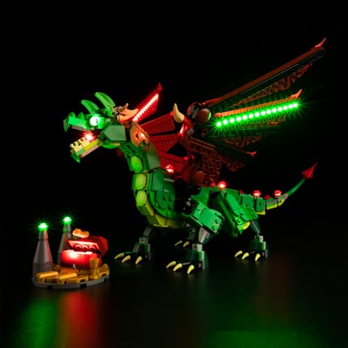 Kyglaring LED-Licht-Kit für Lego 31161 Mittelalterlicher Drache Spielzeug, nur Lichtset (keine Blöcke) von Kyglaring