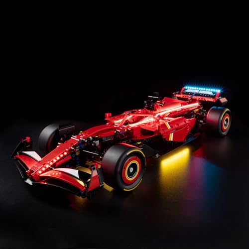 Kyglaring LED Licht Set für Leg0 42207 Ferrari SF-24 F1 Rennauto – Kompatibles Lichterset mit Einfacher Installation, Verstellbare Lichtversion, Ohne 42207 Modell (Nur LED-Lichter) von Kyglaring