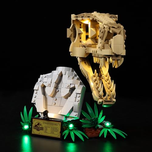 Kyglaring LED Light Kit for Lego Jurassic World Dinosaur Building Sets, Jurassic Park Indominus Rex Lighting Kit Compatible with Lego 76964 - No T Rex Dinosaur Fossils Toy Model (Classic Version) von Kyglaring