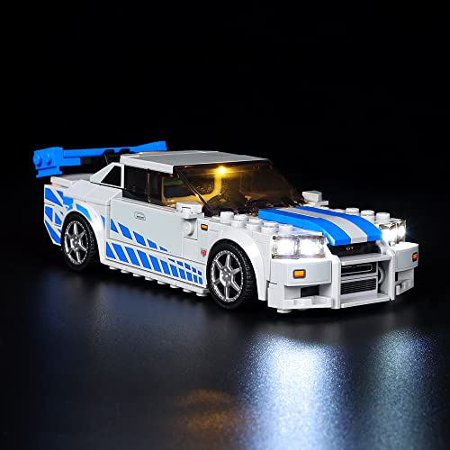 Kyglaring LED Lighting Kit (No Model) Designed for Lego 2 Fast 2 Furious Nissan Skyline GT-R (R34) 76917 Race Car Model Building kit - Without Lego Set (Classic Version) von Kyglaring