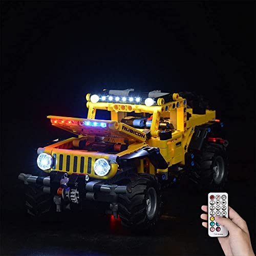 Licht-Set für Technic Jeep Wrangler Baustein-Modell – LED-Licht-Set, kompatibel mit Lego 42122 (nicht im Lieferumfang enthalten) (RC-Version) von Kyglaring