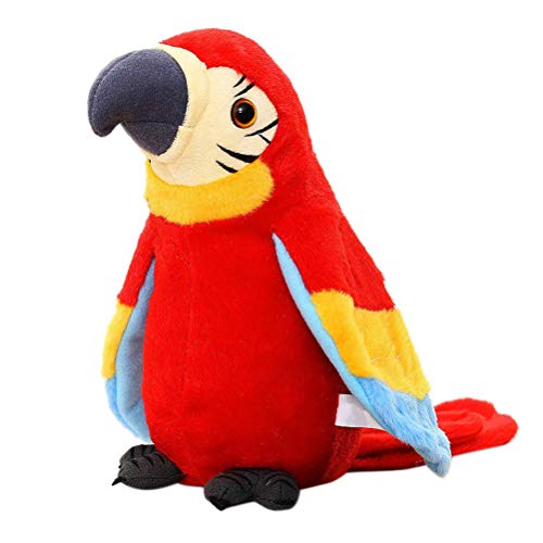 Kylewo Plüsch Papagei Spielzeug Plüschvogel Papagei Vogel Plüschtiere Kuscheltiere Spielze,Talking Parrot Plüsch Spielzeug Kinder von Kylewo