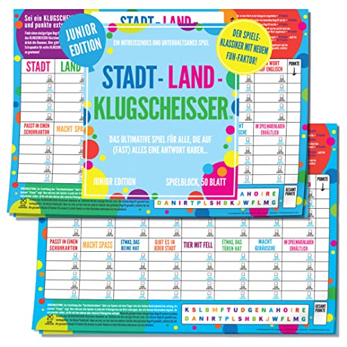 Kylskapspoesi AB KYL43037 Stadt-Land-Klugscheisser – Junior Edition Spielblöcke von Kylskapspoesi