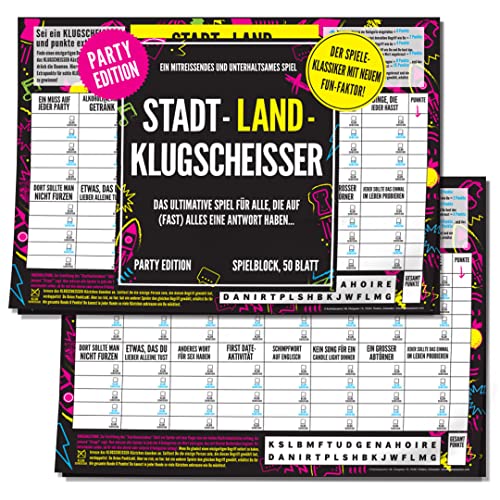 Kylskapspoesi AB KYL430387 Stadt-Land-Klugscheisser – Party Edition Spielblöcke von Kylskapspoesi