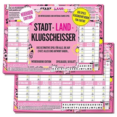 Kylskapspoesi AB KYL430400 Stadt-Land-Klugscheisser – Weiberabend Edition Brief Spielblöcke von Kylskapspoesi
