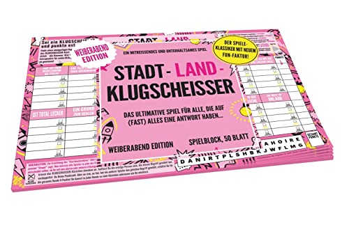 Kylskapspoesi AB KYL430400 Stadt-Land-Klugscheisser – Weiberabend Edition Brief Spielblöcke, M von Kylskapspoesi