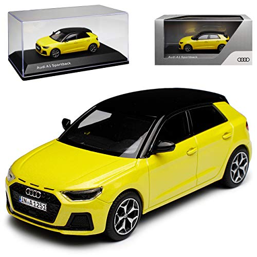 Kyosho A-U-D-I A1 GB Sportback Phyton Gelb mit Schwarz 2. Generation Ab 2018 1/43 i-Scale Modell Auto von Kyosho