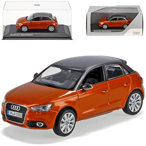 Kyosho A-U-D-I A1 Sportback Samoa Orange Grau Ab 2011 1/43 Modell Auto mit individiuellem Wunschkennzeichen von Kyosho