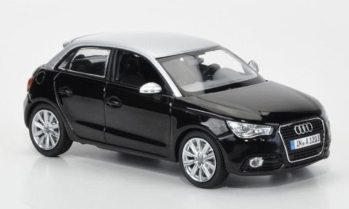 Audi A1 Sportback, met.-schwarz/silber, 2012, Modellauto, Fertigmodell, Kyosho 1:43 von Kyosho