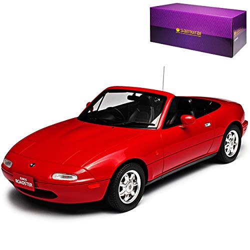 Kyosho Mazda MX-5 NA Rot Cabrio Eunos Roadster 1. Generation 1989-1998 1/18 Modell Auto mit individiuellem Wunschkennzeichen von Kyosho