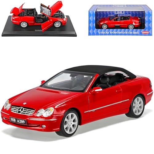 Kyosho Mercedes-Benz CLK Cabrio Rot Mit Soft Top A209 2002-2010 1/18 Modellauto Modell Auto Kyosho Mercedes-Benz CLK Cabrio Rot Mit Soft Top A209 2002-2010 1/18 Modellauto Modell Auto von Kyosho
