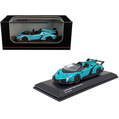 Kyosho Modellauto Lamborghini Veneno Roadster Hellblau mit roter Linie 1:64 Druckguss, Auto, Jungen von Kyosho