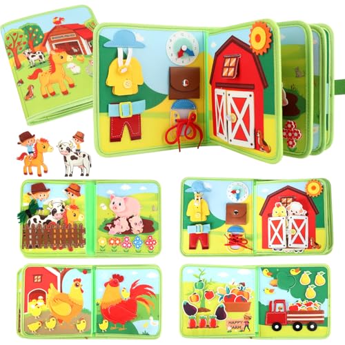 Kyteazr Busy Board Montessori Spielzeug ab 1 Jahr, 25‑in‑1 Bauernhof Quiet Book für unterwegs, Baby Geschenk für Mädchen & Jungen, unterhaltsames Kinderspielzeug zur frühkindlichen Förderung Kyteazr Busy Board Montessori Spielzeug ab 1 Jahr, 25‑in‑1 Bauernhof Quiet Book für unterwegs, Baby Geschenk für Mädchen & Jungen, unterhaltsames Kinderspielzeug zur frühkindlichen Förderung von Kyteazr