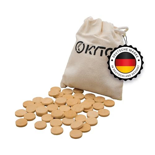 Kyto Bingo Holz Chips - 150 Scheiben aus Holz für Bingospiel-Karten 14/3 mm. Holzsteine, Zählsteine, Marker oder sonstige Spielsteine, mit Stoffbeutel Kyto Bingo Holz Chips - 150 Scheiben aus Holz für Bingospiel-Karten 14/3 mm. Holzsteine, Zählsteine, Marker oder sonstige Spielsteine, mit Stoffbeutel von Kyto
