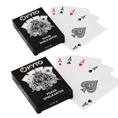 Kyto Pokerkarten Set professionelles Kartendeck - 2er Set Hochwertige Poker Cards für Texas Hold Em Enthusiasten und Profis - Blackjack Karten Spielkarten Set Kyto Pokerkarten Set professionelles Kartendeck - 2er Set Hochwertige Poker Cards für Texas Hold Em Enthusiasten und Profis - Blackjack Karten Spielkarten Set von Kyto