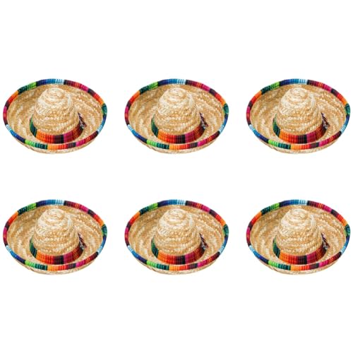 Kytxqikd 6er-Pack Kleine Sombrero-Hüte, 6,5-Naturstrohhüte, Sombrero-Partyhüte, Puppen, Haustiere, Partydekorationszubehör Kytxqikd 6er-Pack Kleine Sombrero-Hüte, 6,5-Naturstrohhüte, Sombrero-Partyhüte, Puppen, Haustiere, Partydekorationszubehör von Kytxqikd