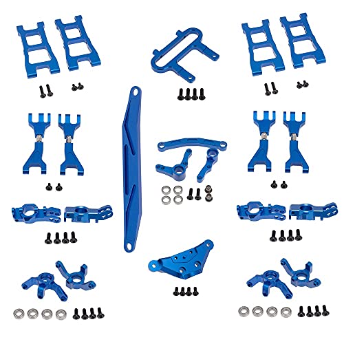 Kznifmk 20-teiliges Aluminium-Upgrade-Kit für 1/10 Redcat Blackout XTE SC XBE (Pro), Upgrade-Teile, Zubehör, Blau von Kznifmk