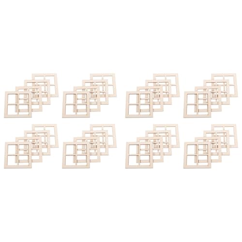 Kznifmk 32 Stück Fensterleiter, Fensterrahmen aus Holz, Möbel, Fensterrahmen, Miniaturen, für Puppenhausmöbel Kznifmk 32 Stück Fensterleiter, Fensterrahmen aus Holz, Möbel, Fensterrahmen, Miniaturen, für Puppenhausmöbel von Kznifmk