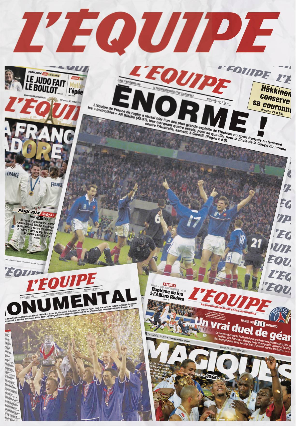 L Équipe Die Heldentaten der französischen Mannschaften - Fußball, Basketball, Rugby 1000 Teile Puzzle LEQUIPE-PUZZEQ003 L Équipe Die Heldentaten der französischen Mannschaften - Fußball, Basketball, Rugby 1000 Teile Puzzle LEQUIPE-PUZZEQ003 von L Équipe