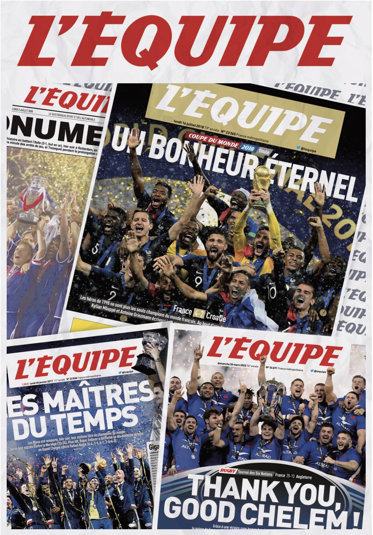 L Équipe Die Trophäen der französischen Mannschaften - Fußball, Handball, Rugby 1000 Teile Puzzle LEQUIPE-PUZZEQ002 L Équipe Die Trophäen der französischen Mannschaften - Fußball, Handball, Rugby 1000 Teile Puzzle LEQUIPE-PUZZEQ002 von L Équipe