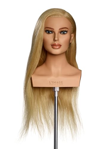 Frisierkopf Laura - L'IMAGE - mit ca. 60 cm Echthaar, mit Wimpern & Sommersprossen von L'IMAGE GmbH