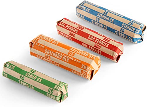 100 sortiert Bundle flach gestreift Coin Wrappers, 25 Stück von L LIKED