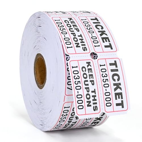 L LIKED Weiße Tombola-Tickets, Doppelrollen mit fortlaufend nummerierten 50/50 Stub Tombola-Tickets für Veranstaltungen, Eintritt, Klassenbelohnung und mehr, 1000 Tickets/Rolle L LIKED Weiße Tombola-Tickets, Doppelrollen mit fortlaufend nummerierten 50/50 Stub Tombola-Tickets für Veranstaltungen, Eintritt, Klassenbelohnung und mehr, 1000 Tickets/Rolle von L LIKED