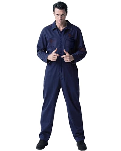 L'VOW Herren-Overall in Marineblau, langärmelig, Arbeitsoverall, Halloween-Kostüm, Cosplay, Marineblau, S L'VOW Herren-Overall in Marineblau, langärmelig, Arbeitsoverall, Halloween-Kostüm, Cosplay, Marineblau, S von L'VOW