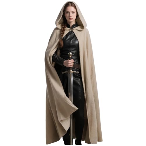 L'VOW Mittelalterlicher Umhang mit Kapuze Renaissance Umhang mit Kapuze Halloween Zauberer Cosplay Hobbit Kostüm, Khaki, Einheitsgr��e L'VOW Mittelalterlicher Umhang mit Kapuze Renaissance Umhang mit Kapuze Halloween Zauberer Cosplay Hobbit Kostüm, Khaki, Einheitsgr��e von L'VOW