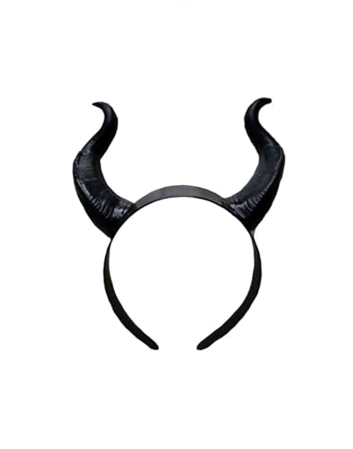 L'VOW Schwarze Hexe Ochsenhörner Stirnband Dämon Kopfschmuck Halloween Böser Kopfschmuck Kostüm für Frauen Mädchen, A-Schwarz, Einheitsgröße L'VOW Schwarze Hexe Ochsenhörner Stirnband Dämon Kopfschmuck Halloween Böser Kopfschmuck Kostüm für Frauen Mädchen, A-Schwarz, Einheitsgröße von L'VOW