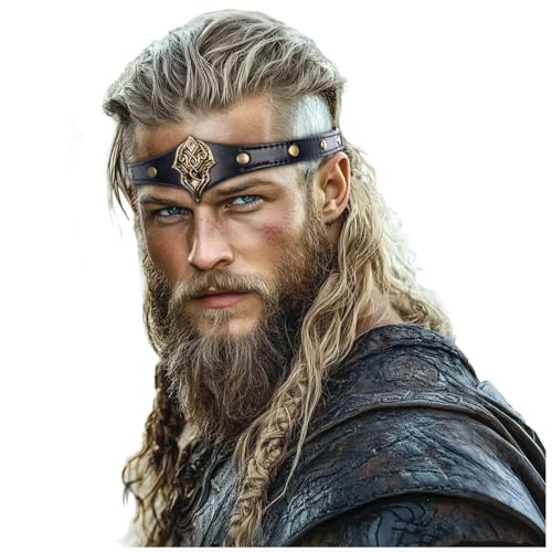 L'VOW Wikinger Leder Stirnband Verstellbar Mittelalter Kopfbedeckung LARP Kostüm Renaissance Pirat Cosplay Zubehör, S1-Gold, Einheitsgröße L'VOW Wikinger Leder Stirnband Verstellbar Mittelalter Kopfbedeckung LARP Kostüm Renaissance Pirat Cosplay Zubehör, S1-Gold, Einheitsgröße von L'VOW