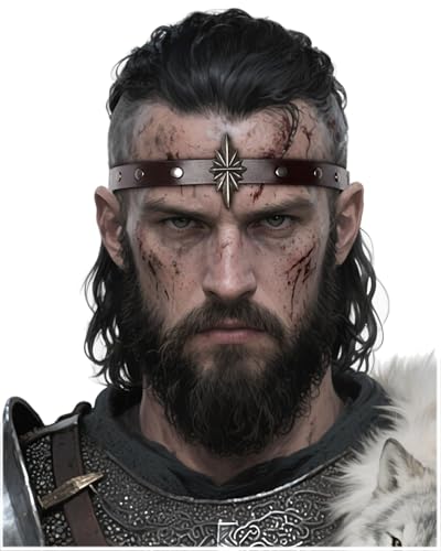 L'VOW Wikinger Leder Stirnband Verstellbar Mittelalter Kopfbedeckung LARP Kostüm Renaissance Pirat Cosplay Zubehör, S2-braun, Einheitsgröße L'VOW Wikinger Leder Stirnband Verstellbar Mittelalter Kopfbedeckung LARP Kostüm Renaissance Pirat Cosplay Zubehör, S2-braun, Einheitsgröße von L'VOW