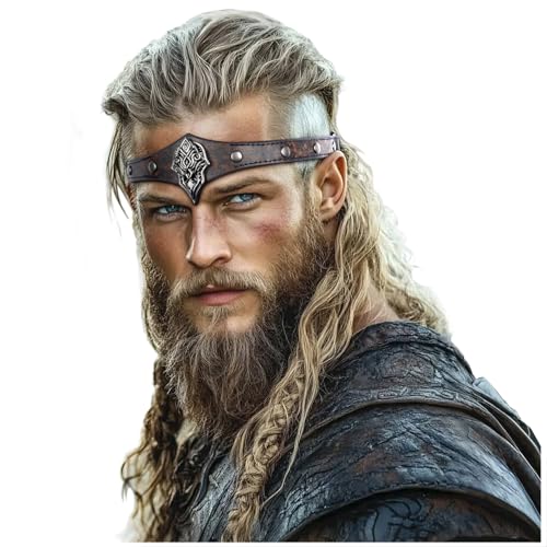 L'VOW Wikinger Leder Stirnband Verstellbar Mittelalter Kopfschmuck LARP Kostüm Renaissance Pirat Cosplay Zubehör, S1-Silber, Einheitsgröße L'VOW Wikinger Leder Stirnband Verstellbar Mittelalter Kopfschmuck LARP Kostüm Renaissance Pirat Cosplay Zubehör, S1-Silber, Einheitsgröße von L'VOW