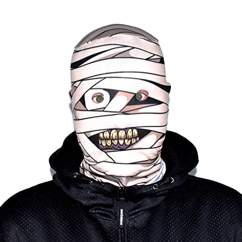 L&S PRINTS FOAM DESIGNS gruselig Halloween Gesichtsmaske Mumie Monster Design Kostüm Horror Lycra von L&S PRINTS FOAM DESIGNS