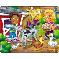 Puzzle - Bauernhofkinder mit Kalb Puzzle - Bauernhofkinder mit Kalb von L.A. Larsen AS
