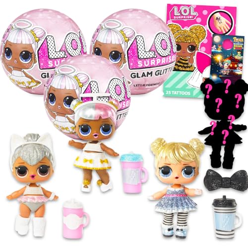 LOL Surprise! - Glam Glitter Series Mystery Set - 3er-Pack Glam Glitter Series 2 Mystery Bundle mit Tattoos, mehr | LOL Surprise! Mini-Spielzeug zum Sammeln von L.O.L Surprise!