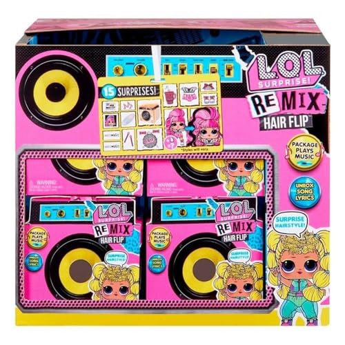 L.O.L. Surprise!, Remix Hair Flip – 15 Überraschungen, darunter 1 Puppe 8 cm, 1 Tiny Disc zum Hören auf den Speaker, zufällige Modelle zum Sammeln, Spielzeug für Kinder ab 3 Jahren, LLUG8 L.O.L. Surprise!, Remix Hair Flip – 15 Überraschungen, darunter 1 Puppe 8 cm, 1 Tiny Disc zum Hören auf den Speaker, zufällige Modelle zum Sammeln, Spielzeug für Kinder ab 3 Jahren, LLUG8 von L.O.L. Surprise!