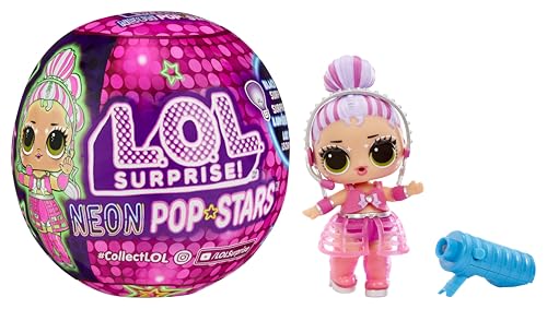 L.O.L. Surprise! Neon Pop Stars Tots - 1 Puppe mit Magischen Schwarzlicht-Überraschungen, Blindverpackung, 7 Tots zum Sammeln, Jede mit Neon-Aufklebern und Zubehör, Geschenk für Kinder ab 4 von L.O.L. Surprise!