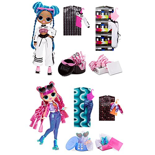 LOL Surprise OMG Fashion Doll 2er-Pack ROLLER CHICK & CHILLAX - Exklusive Puppen mit 40 Überraschungen inkl. Outfits und Accessoires - 2-in-1 Verpackungs-Spielset - Serie 3 - Für Kinder ab 4 Jahren von L.O.L. Surprise!