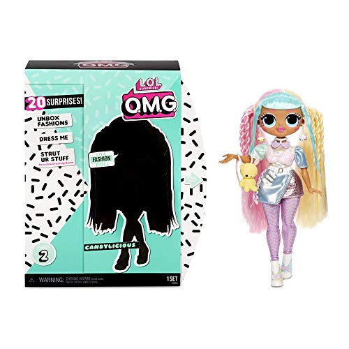 L.O.L. Surprise! 565109E7C O.M.G. Fashion Doll Candylicious, Ankleide- und Sammelpuppe mit Haaren und 20 Überraschungen, 27 cm von L.O.L. Surprise!