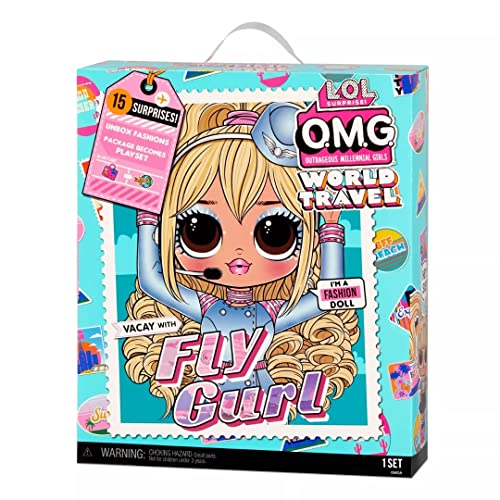 LOL Surprise OMG World Travel Modepuppe - FLY GURL - 15 Überraschungen - Outfit, Schuhe, Reiseaccessoires & mehr - 2-in-1-Verpackungsspielset - Zum Sammeln - Für Jungen & Mädchen ab 4 Jahren von L.O.L. Surprise!