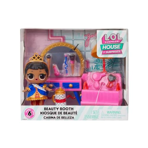 LOL Surprise OMG House of Surprises Serie - Spielset mit Modepuppe und 8 Überraschungen - Schminktisch mit Her Majesty - Interaktive Möbel, Mode und Accessoires - Geschenk für Kinder ab 4 Jahren von L.O.L. Surprise!