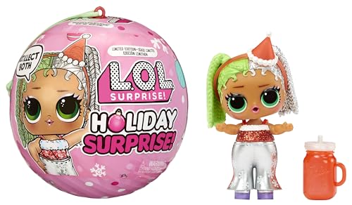 LOL Surprise Holiday Surprise - Limitierte Auflage der Puppe Miss Merry - Sammelpuppe mit 8 Überraschungen - Ornamentkugel-Verpackung - Toll für Mädchen und Jungen ab 3 Jahren von L.O.L. Surprise!