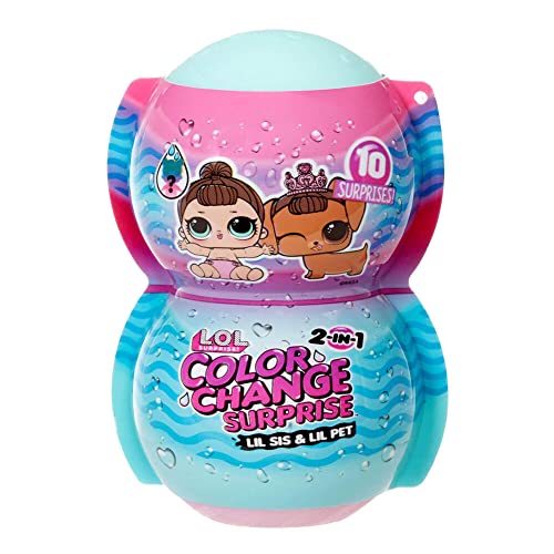 L.O.L. Surprise! 0-035051-58076-8 2-in-1 Me & My Sis + Lil Pet Farbwechselpuppen-SORTIMENT-2 Puppen mit 15 Überraschungen-Mode, Accessoires und Farbwechsel-Zum Sammeln-Geschenk für Kinder ab 4 Jahren von LOL SURPRISE