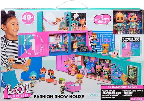 LOL Surprise Fashion Show House - Spielset mit 40+ Überraschungen - Spielhaus inkl. 2 Exklusive Puppen, Möbel, Accessoires & mehr - Geschenk für Kinder ab 4 Jahren von L.O.L. Surprise!