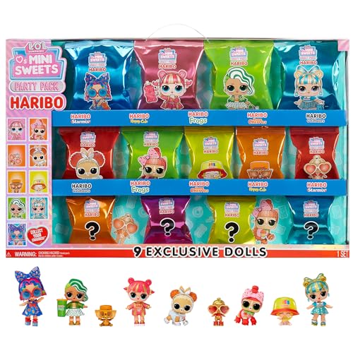 LOL Surprise Loves Mini Sweets X HARIBO Party Pack - Mit 9 Sammlerpuppen und über 45 Überraschungen - Zubehör, Limited Edition Puppen und ein Haribo-Bonbon-Thema - Toll für Mädchen + Jungen ab 3 Jahre von L.O.L. Surprise!