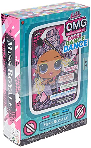 LOL Surprise OMG Dance Dance Dance Miss Royale Modepuppe mit 15 Überraschungen - inkl. magischem Schwarzlicht, Schuhen, Haarbürste, Puppenständer und TV-Verpackung - Für Kinder ab 4 Jahren von LOL SURPRISE