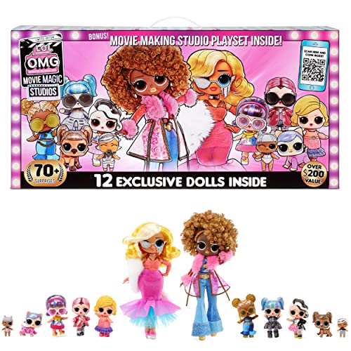 LOL Surprise OMG Movie Magic Studio - Über 70 Überraschungen, 12 Puppen, 4 Kulissen, Accessoires und mehr - 2-in1 Verpackungsspielset zum Sammeln - Tolles Geschenk für Jungen und Mädchen ab 4 Jahren von L.O.L. Surprise!