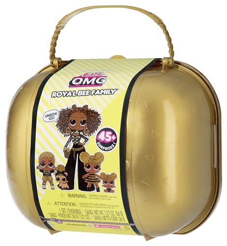 LOL Surprise OMG Royal Bee Family Pack - mehr als 45 Überraschungen - Modepuppe Royal Bee, Tot Dolls Queen Bee, King Bee, Lil Queen Bee, Pet Pup Bee - Ideal für Kinder ab 4 Jahren von L.O.L. Surprise!