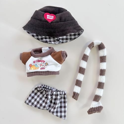 LA BUBU 4-teiliges Outfit-Set For 17 Cm Große Puppen – Mütze, Oberteil, Hose Und Schal, Lässiger Cooler Style LA BUBU 4-teiliges Outfit-Set For 17 Cm Große Puppen – Mütze, Oberteil, Hose Und Schal, Lässiger Cooler Style von LA BUBU